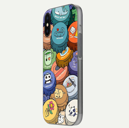Coins Patterns Glass Case for iPhone X side-angle photo capturing shine finish and curve glow