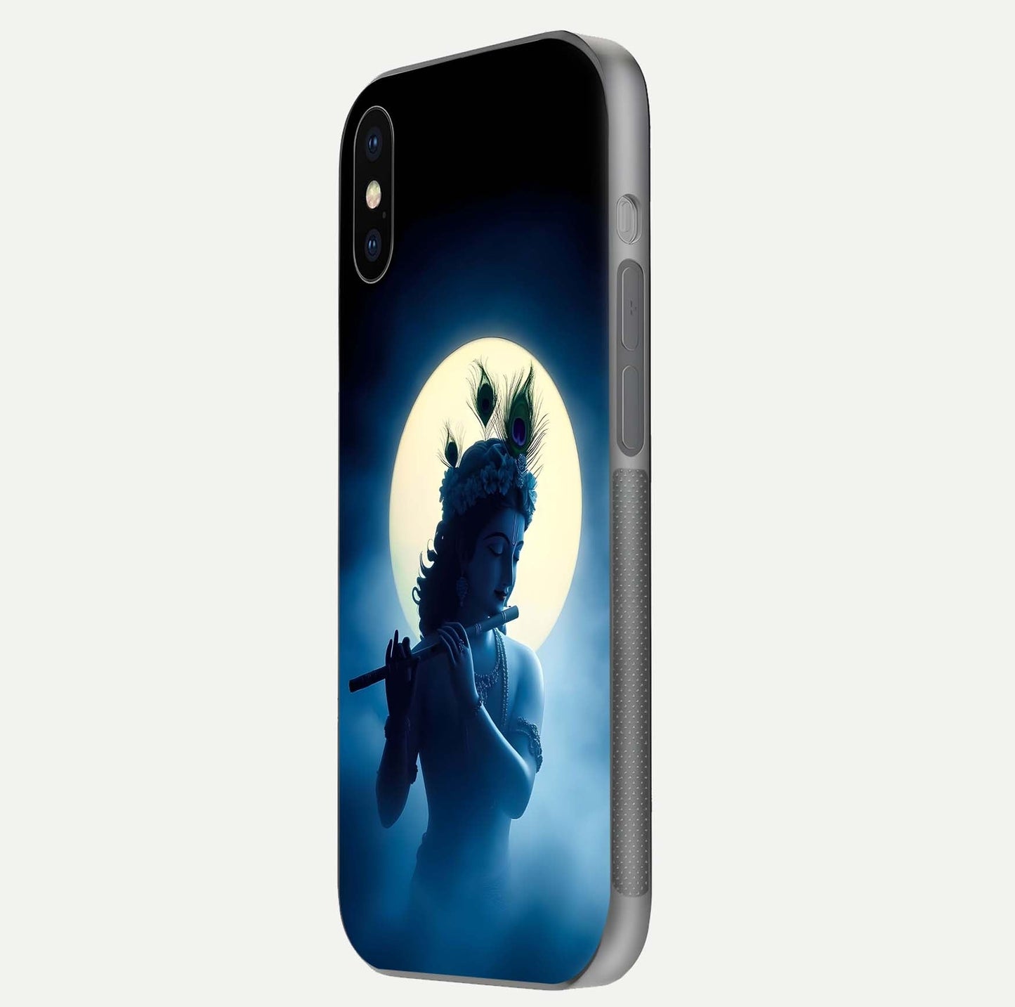 Divine Moon Flute Glass Case for iPhone X side-angle image capturing reflection depth and soft color
