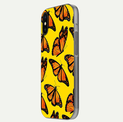 Golden Wing Flight Glass Case for iPhone X side-angle image showing polished surface and golden gradient