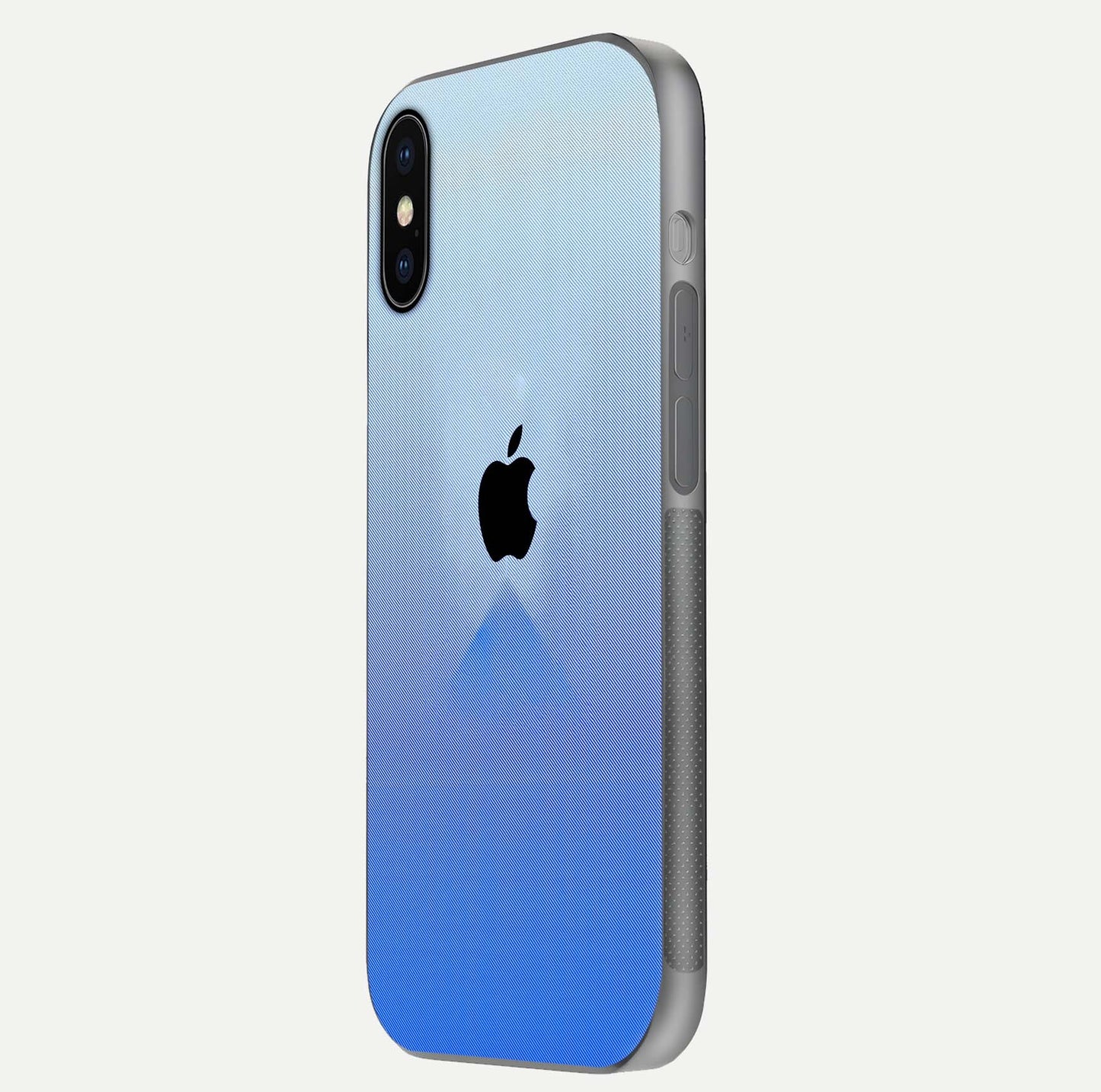 Gradient Apple Vibe Glass Case for iPhone X side-angle image showing reflection glow and elegant surface