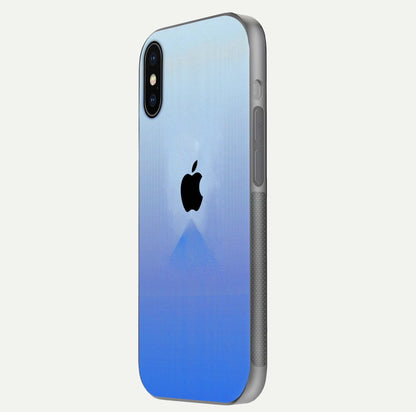 Gradient Apple Vibe Glass Case for iPhone X side-angle image showing reflection glow and elegant surface