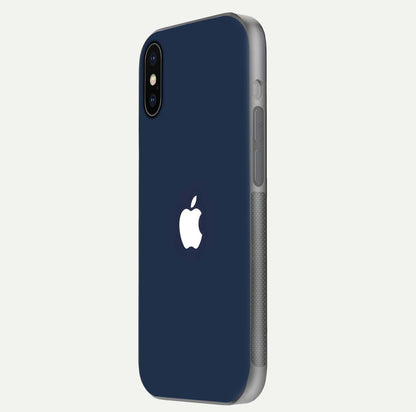 Minimal Apple Night Glass Case for iPhone X side-angle image showing sleek reflection and clean gloss