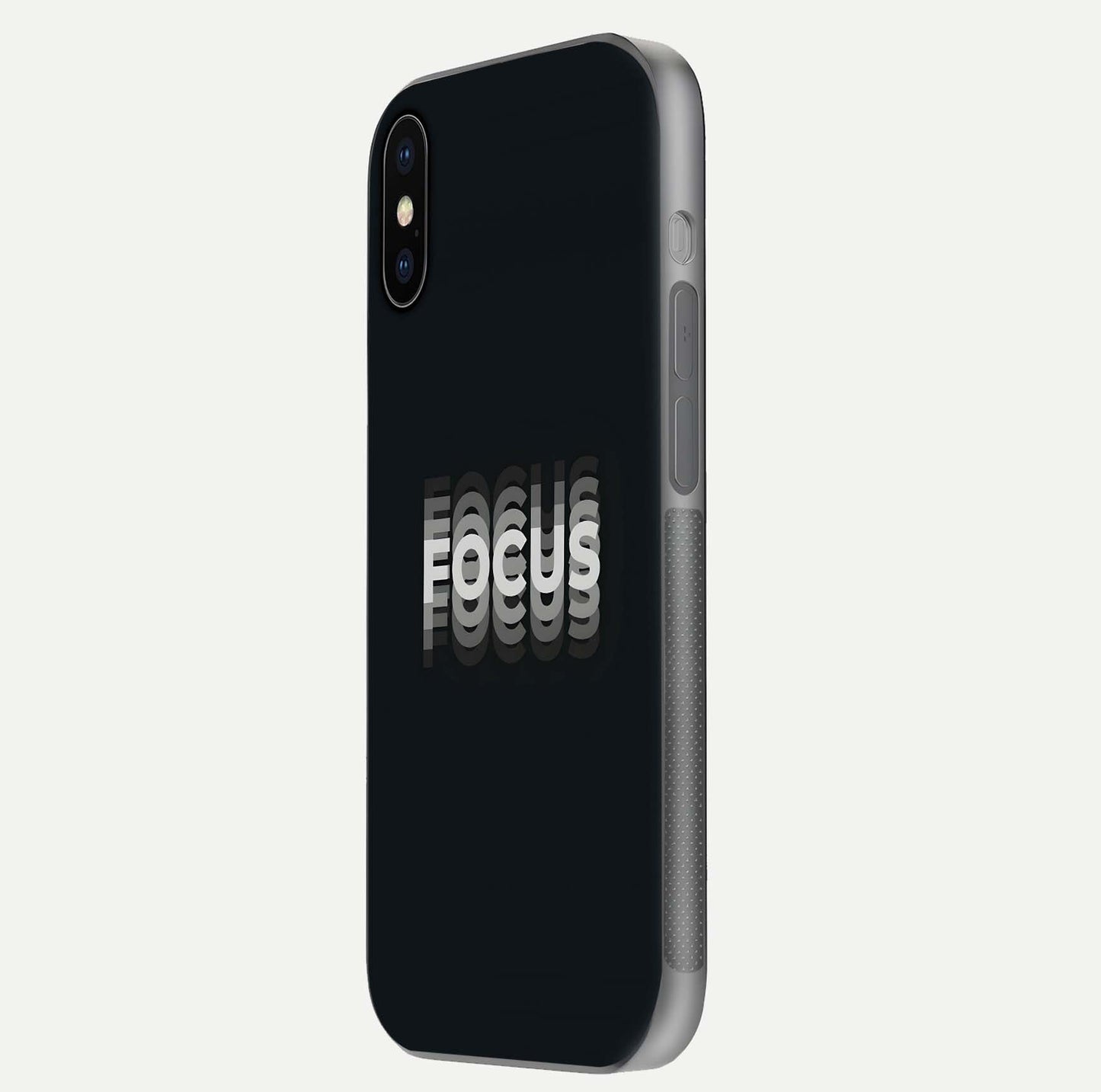 Mono Focus Vision Glass Case for iPhone X side-angle image showing smooth reflection and minimal tones