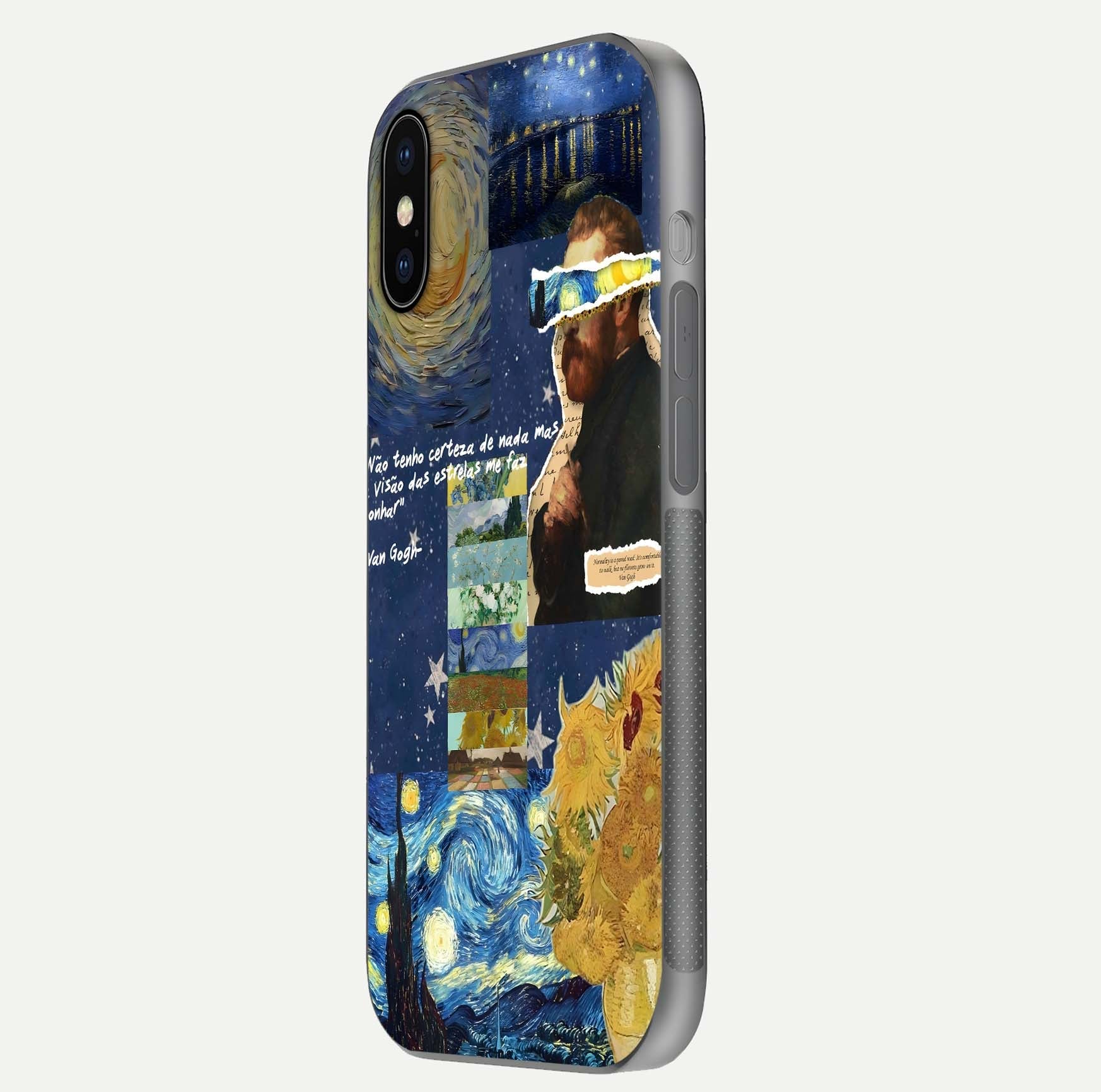 Starry Dream Vision Glass Case for iPhone X side-angle image showing reflection and cosmic gradient tones