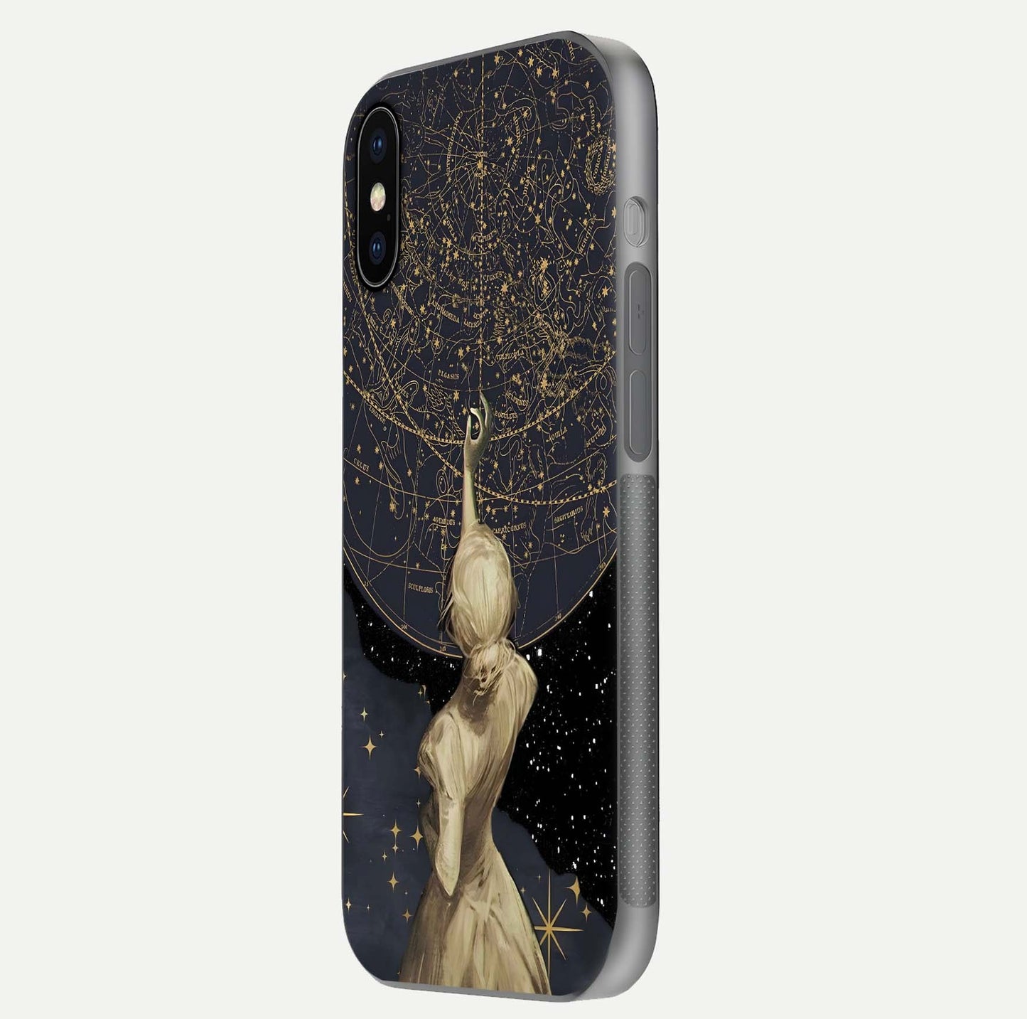 Taylor Swift Girl Glass Case for iPhone X side-angle image showing glossy surface and color tone
