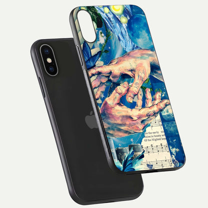 Aesthetic Divider Glass Case for iPhone 16 Pro floating dual-view mockup showing edge design and detailed divider gloss texture