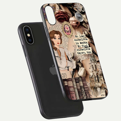 Bookish Dream World Glass Case for iPhone X floating mockup capturing gloss shine and artistic balance