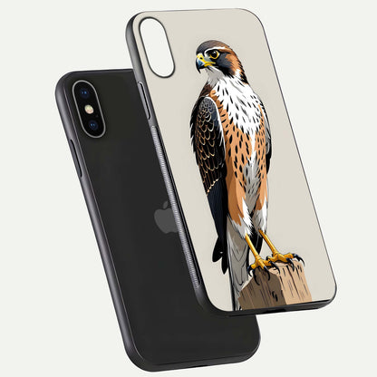 Clever Eagle Glass Case for iPhone X floating mockup displaying sharp gloss and art contrast