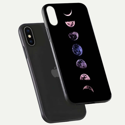 Crimson All Planets Glass Case for iPhone X floating mockup showing gloss depth and rich hues