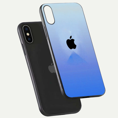 Gradient Apple Vibe Glass Case for iPhone X floating dual-view mockup showing gloss polish and gradient blend