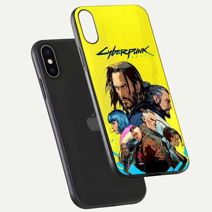 Neon Rebel Genesis Glass Case for iPhone X floating dual-view mockup showing electric glow and depth