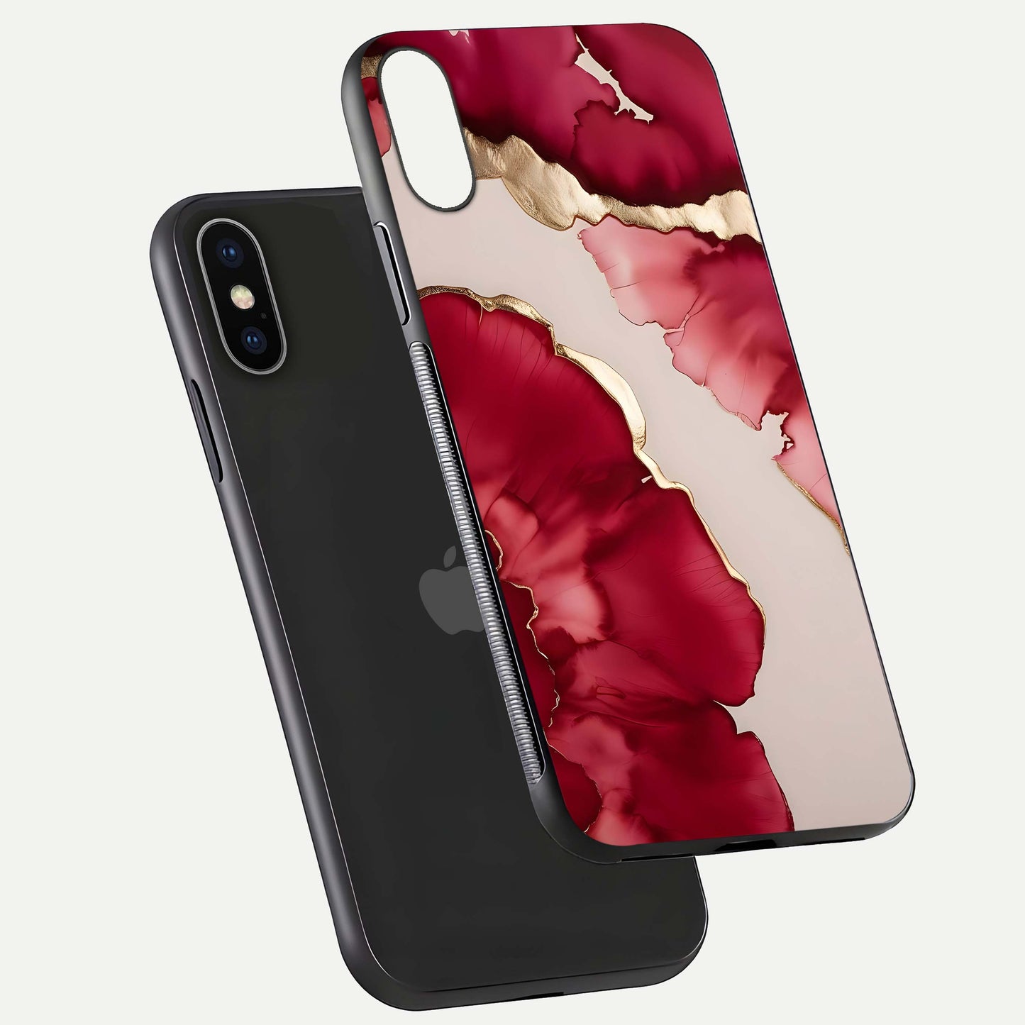 Pink & White Marble Glass Case For iPhone X