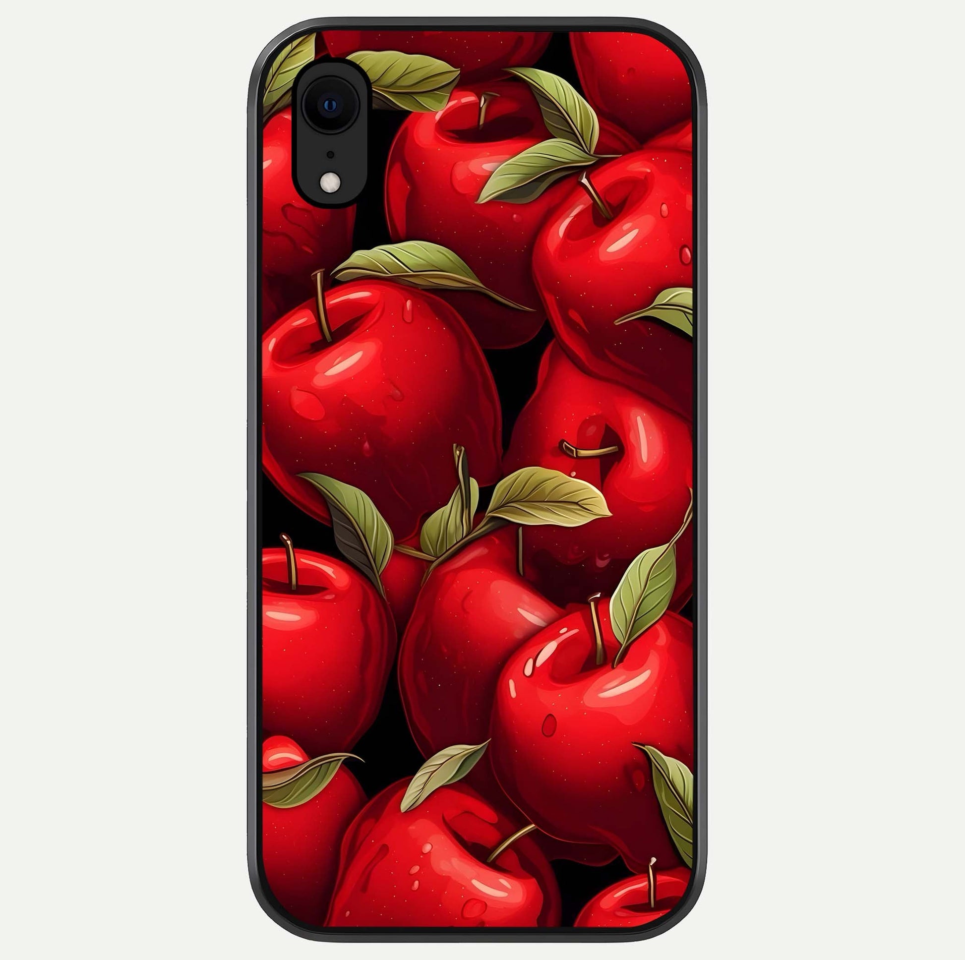 Apple Pattern Glass Case For iPhone Xr by Custom World