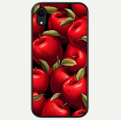 Apple Pattern Glass Case For iPhone Xr by Custom World