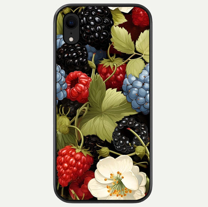 Berry Bloom Charm Glass Case For iPhone Xr by Custom World