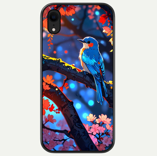 Blooming Spendor Bird Glass Case For iPhone Xr by Custom World
