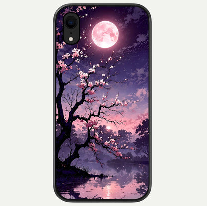 Blossom Pink Moon Glass Case For iPhone Xr by Custom World