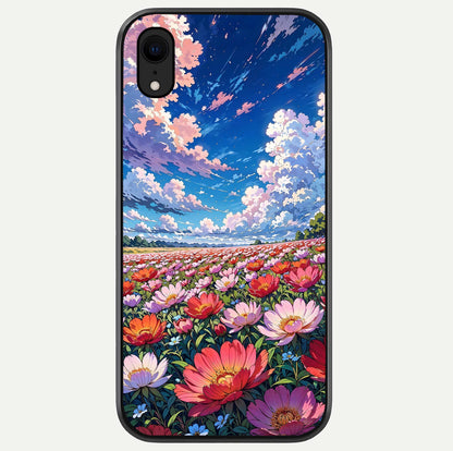 Blossom Sky Field Glass Case For iPhone Xr by Custom World