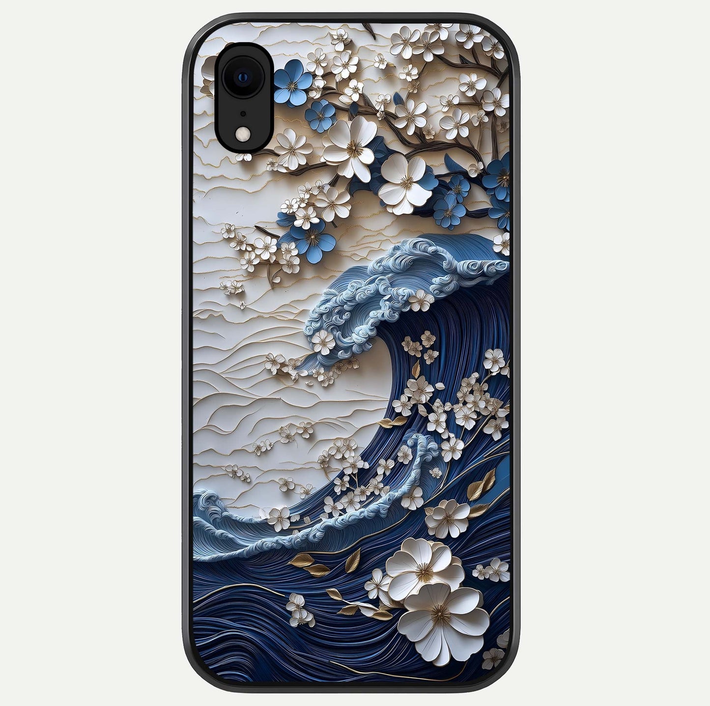 Blossom Wave Art Glass Case For iPhone Xr by Custom World