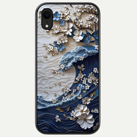 Blossom Wave Art Glass Case For iPhone Xr by Custom World