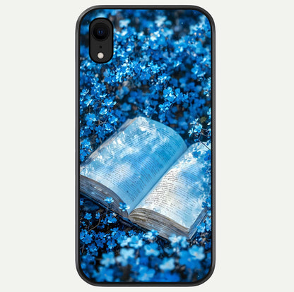 Blue Bloom Tales Glass Case For iPhone Xr by Custom World
