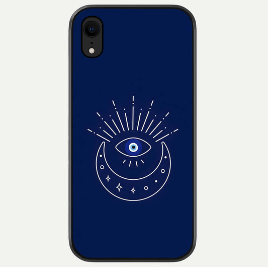 Blue Evil Eye Glass Case For iPhone Xr by Custom World