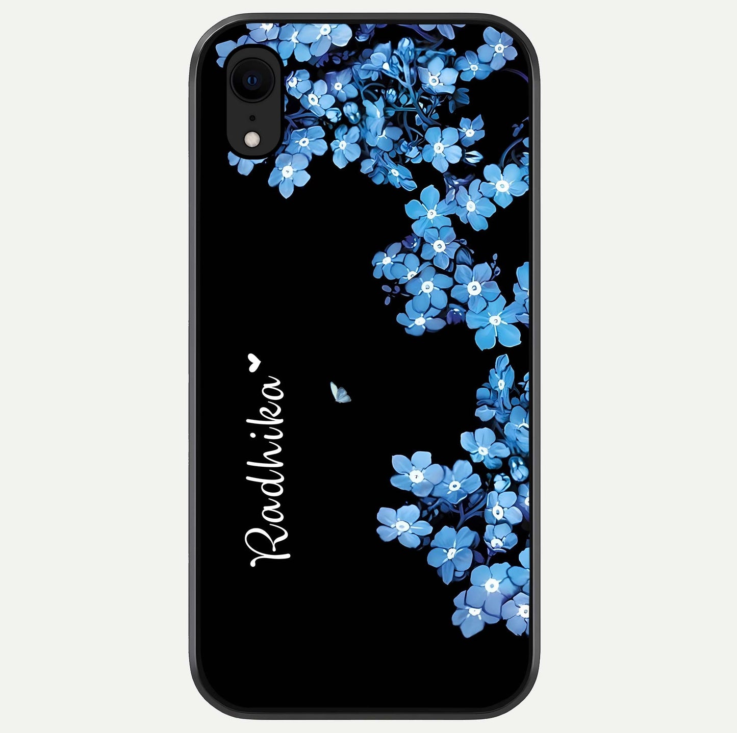 Blue Petal Dream Custom Name Glass Case For iPhone Xr by Custom World