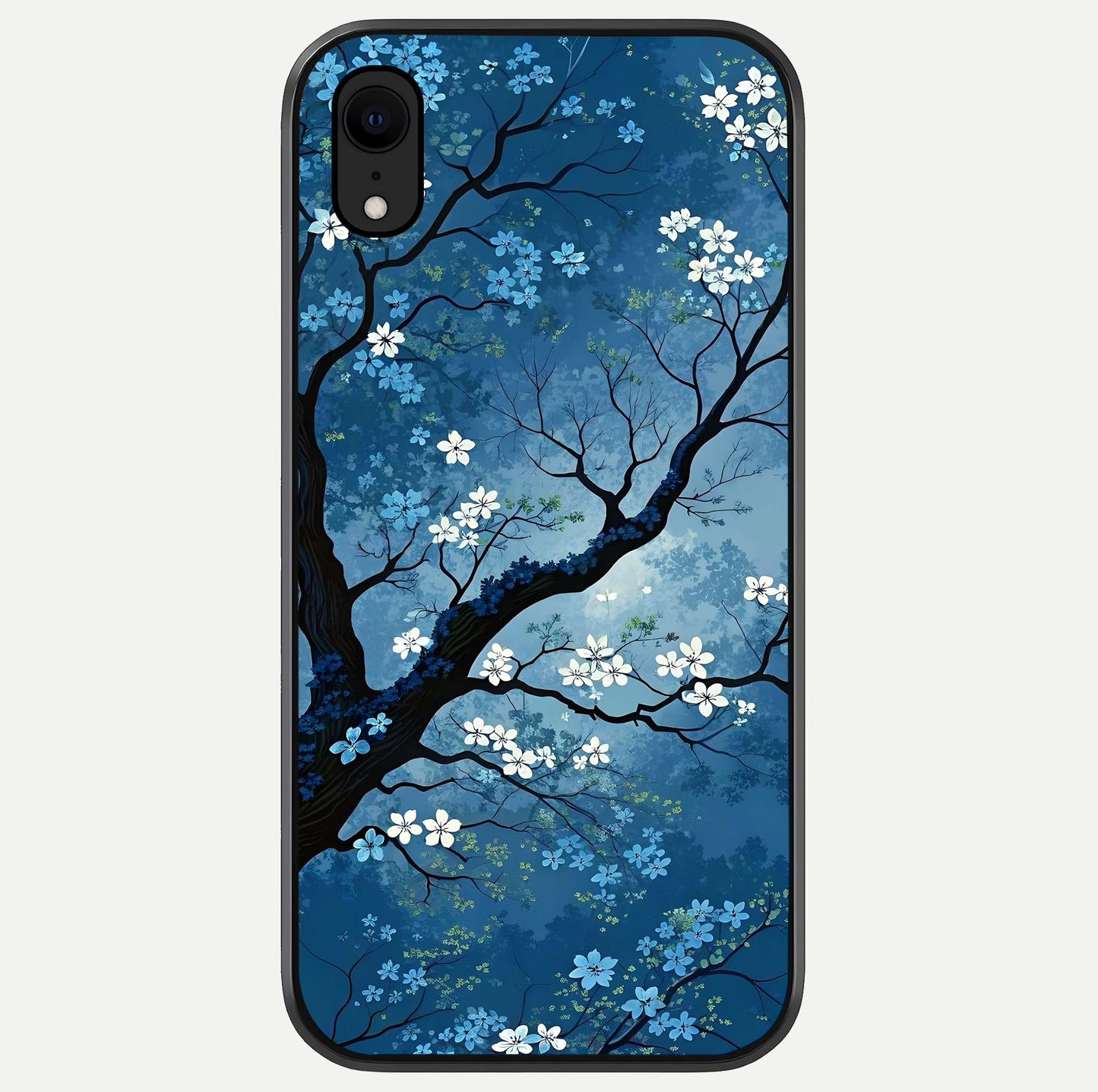 Blue Tree Serenity Glass Case For iPhone Xr by Custom World