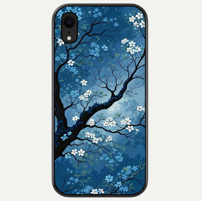 Blue Tree Serenity Glass Case For iPhone Xr by Custom World