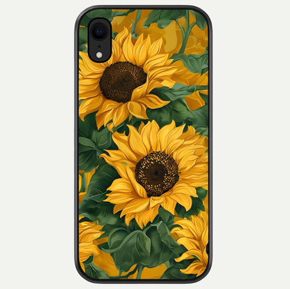 Bright Sunflower Bloom Glass Case For iPhone Xr by Custom World