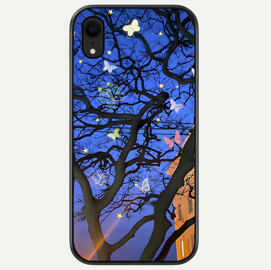 Butterfly Night Magic Glass Case For iPhone Xr by Custom World