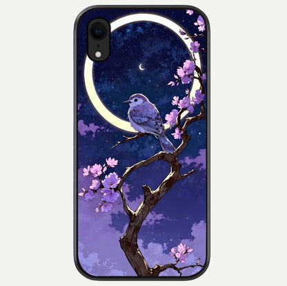 Celestial Bird Blossom Glass Case For iPhone Xr by Custom World