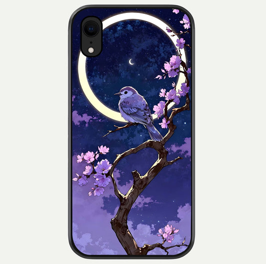 Celestial Bird Blossom Glass Case For iPhone Xr by Custom World