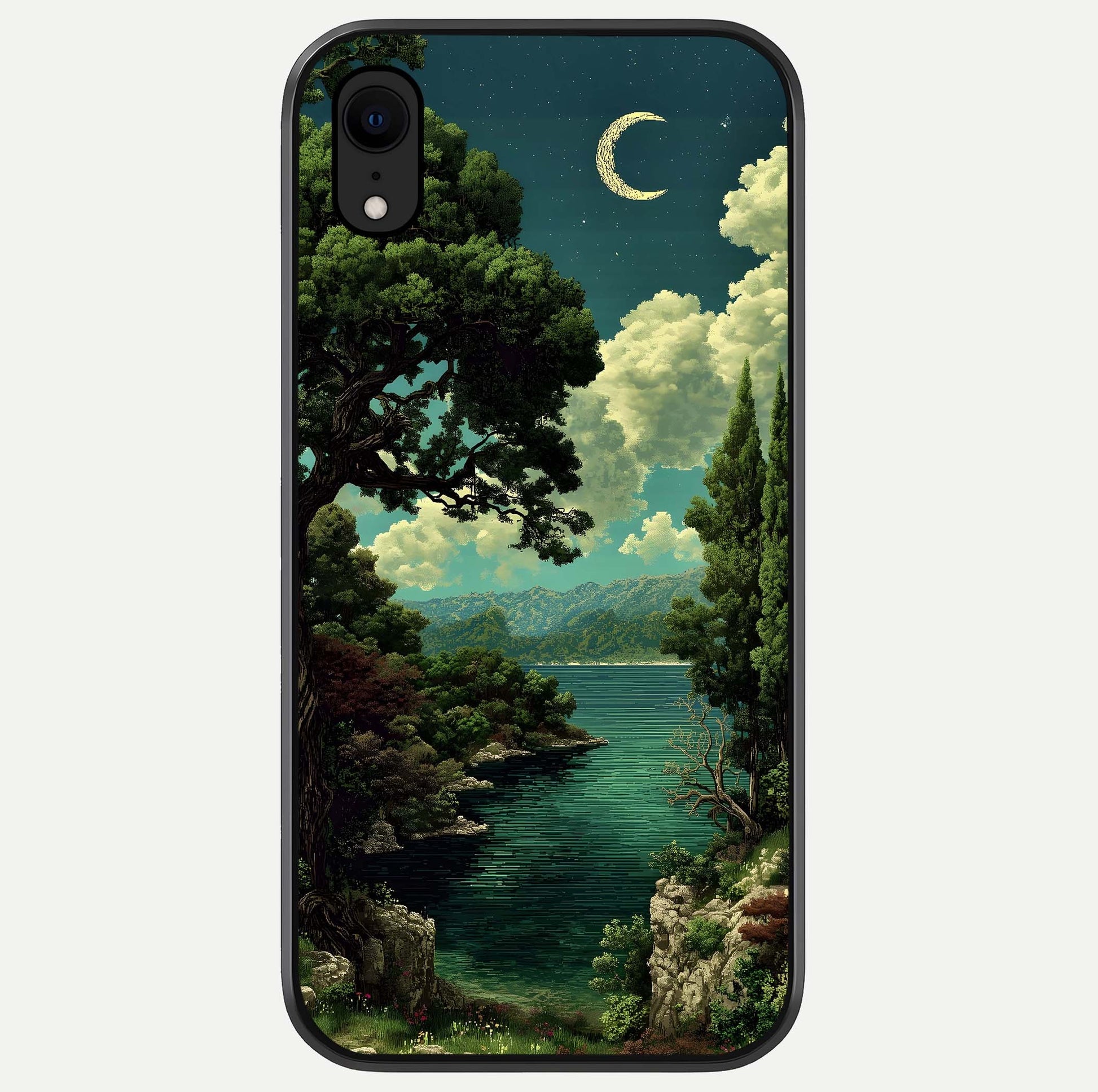 Celestial Lake Peace Glass Case For iPhone Xr by Custom World