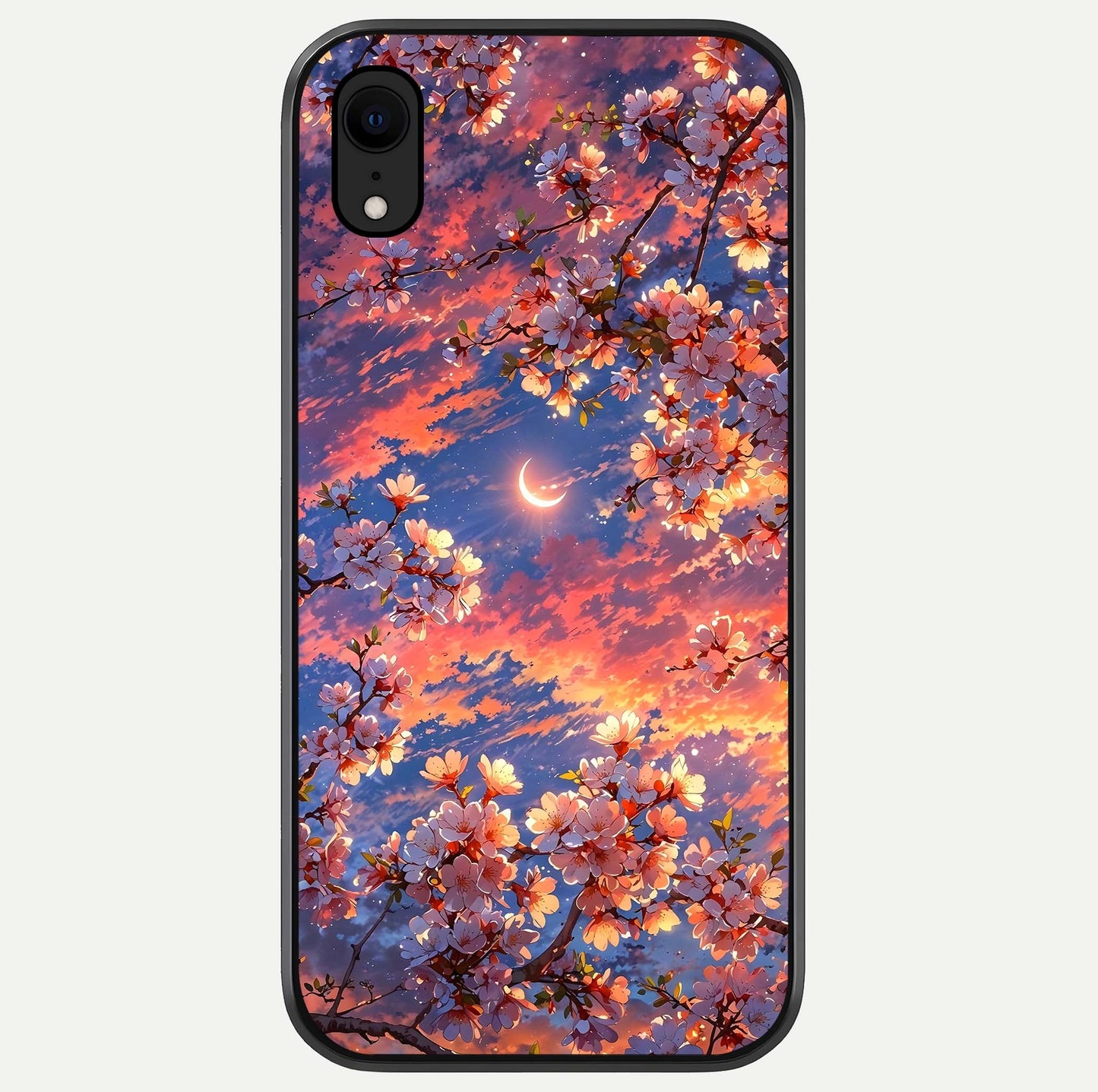 Celestial Sakura Sunset Glass Case For iPhone Xr by Custom World