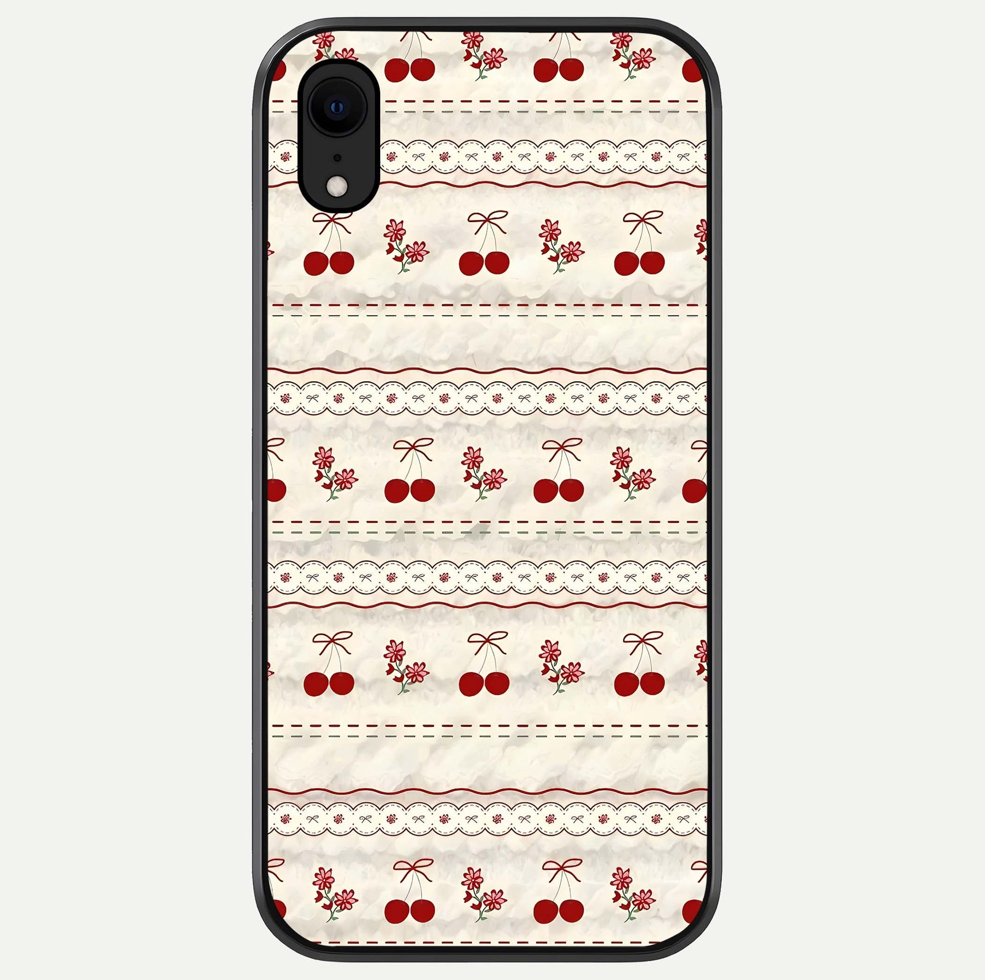 Cherry Bloom Charm Glass Case For iPhone Xr by Custom World