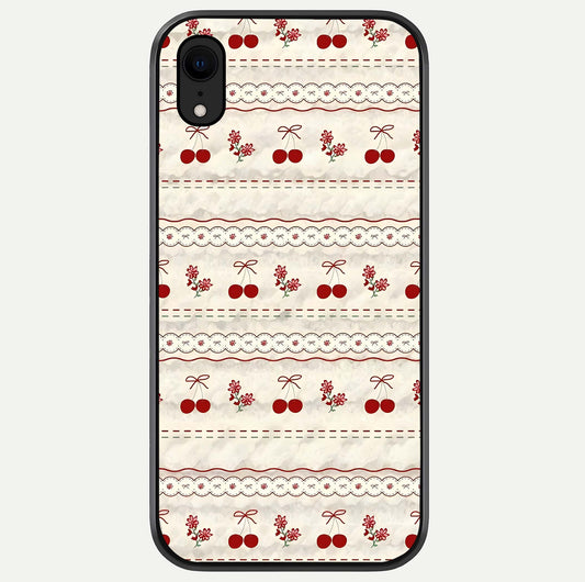 Cherry Bloom Charm Glass Case For iPhone Xr by Custom World
