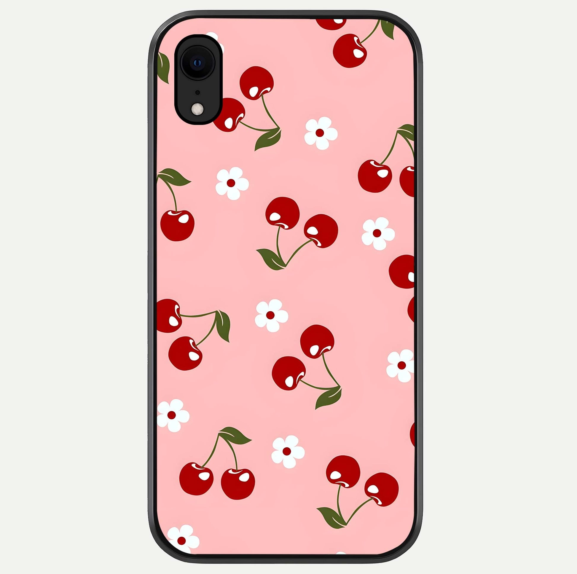 Cherry Love Mood Glass Case For iPhone Xr by Custom World