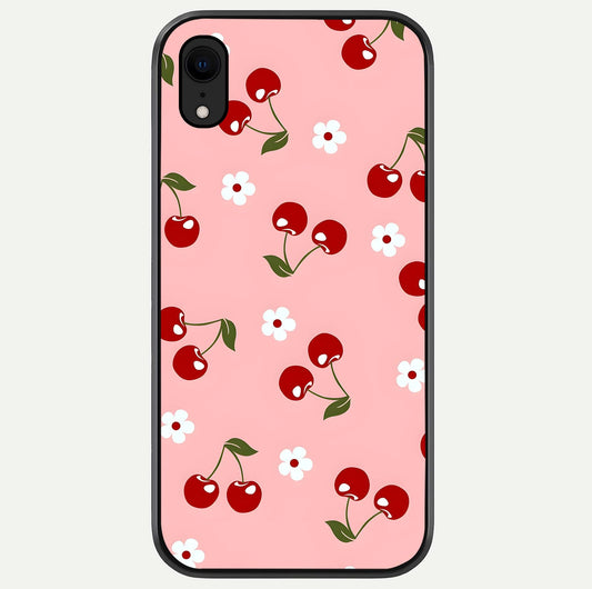 Cherry Love Mood Glass Case For iPhone Xr by Custom World