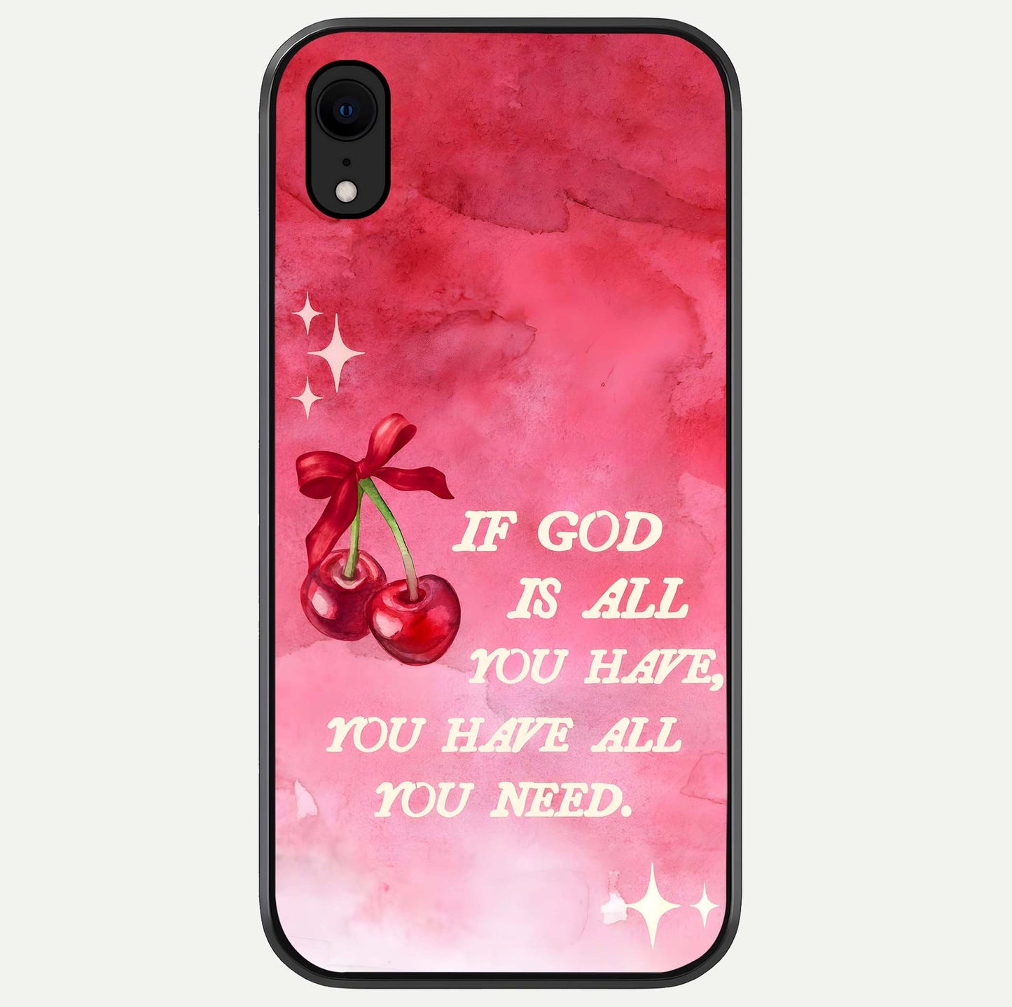 Cherry Quote Glass Case For iPhone Xr by Custom World