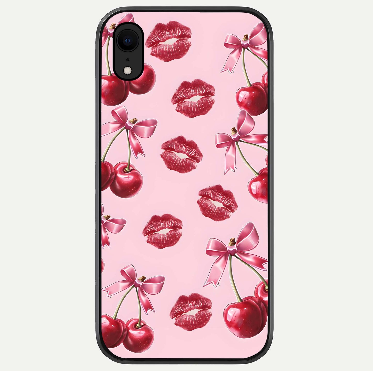 Cherry With Lips Glass Case For iPhone Xr by Custom World