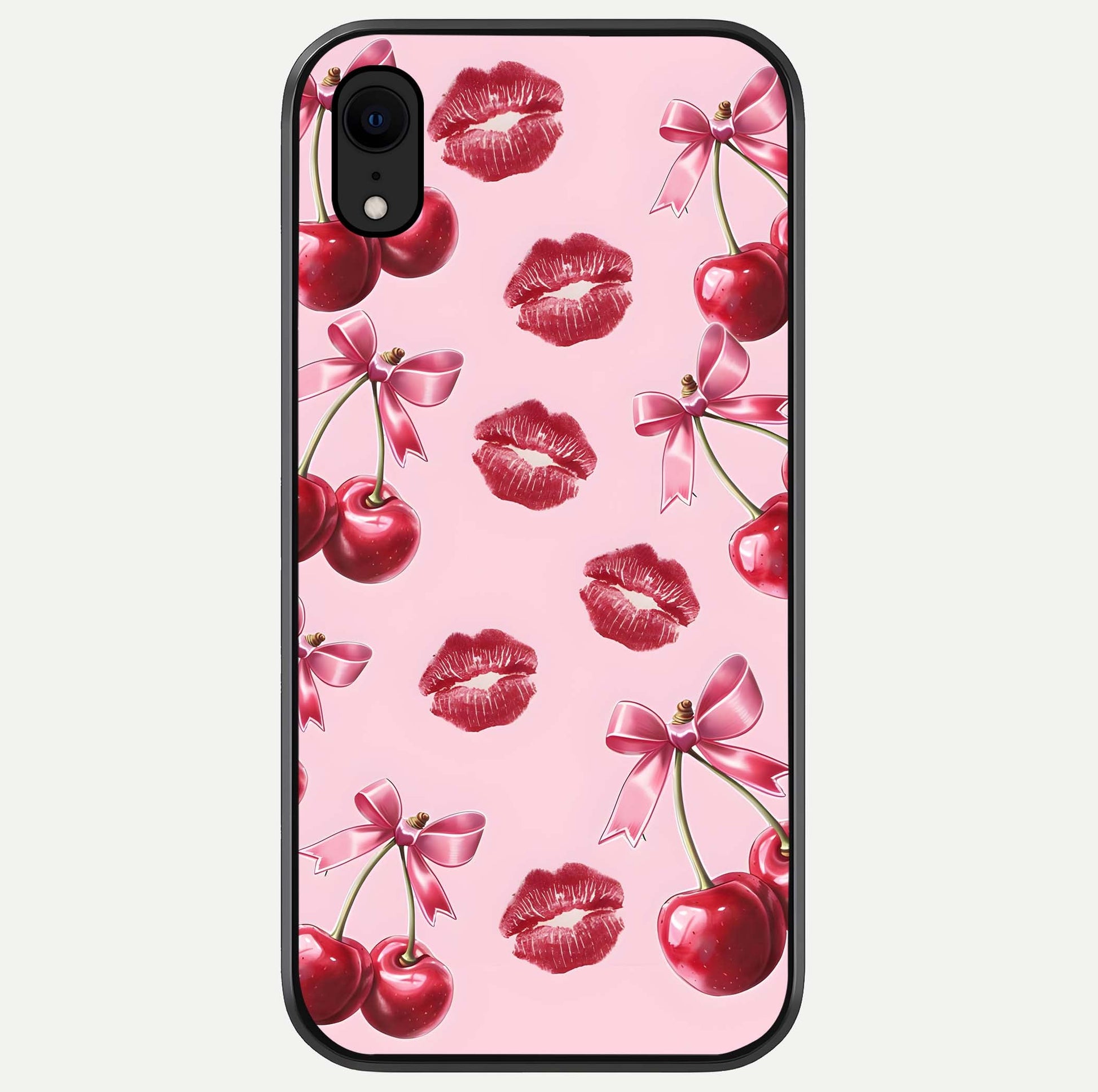 Cherry With Lips Glass Case For iPhone Xr by Custom World