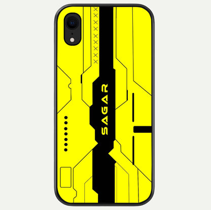 Circuit CYBERPUNK Custom Name Glass Case For iPhone Xr by Custom World