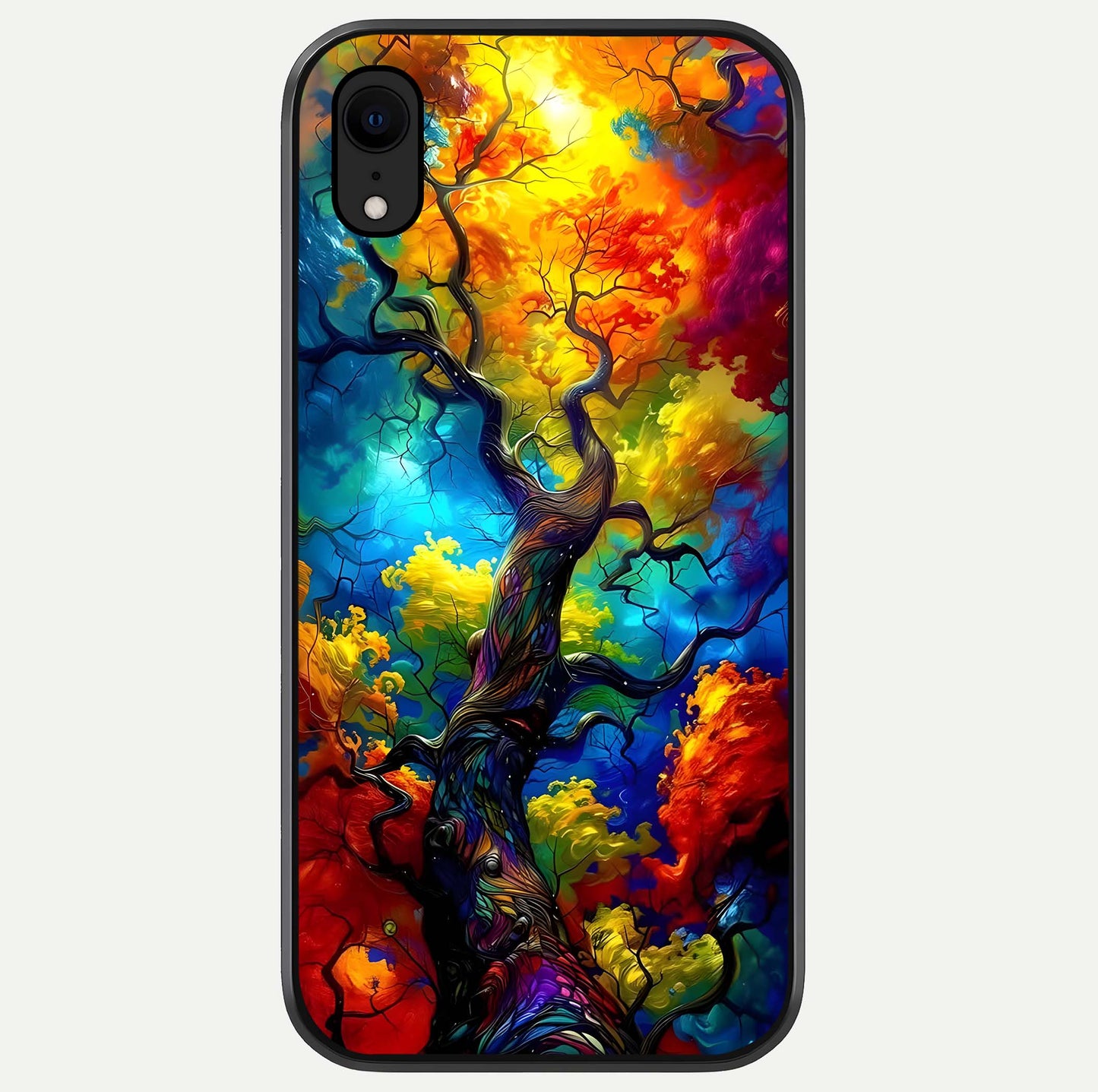Colorful Tree Glass Case For iPhone Xr by Custom World