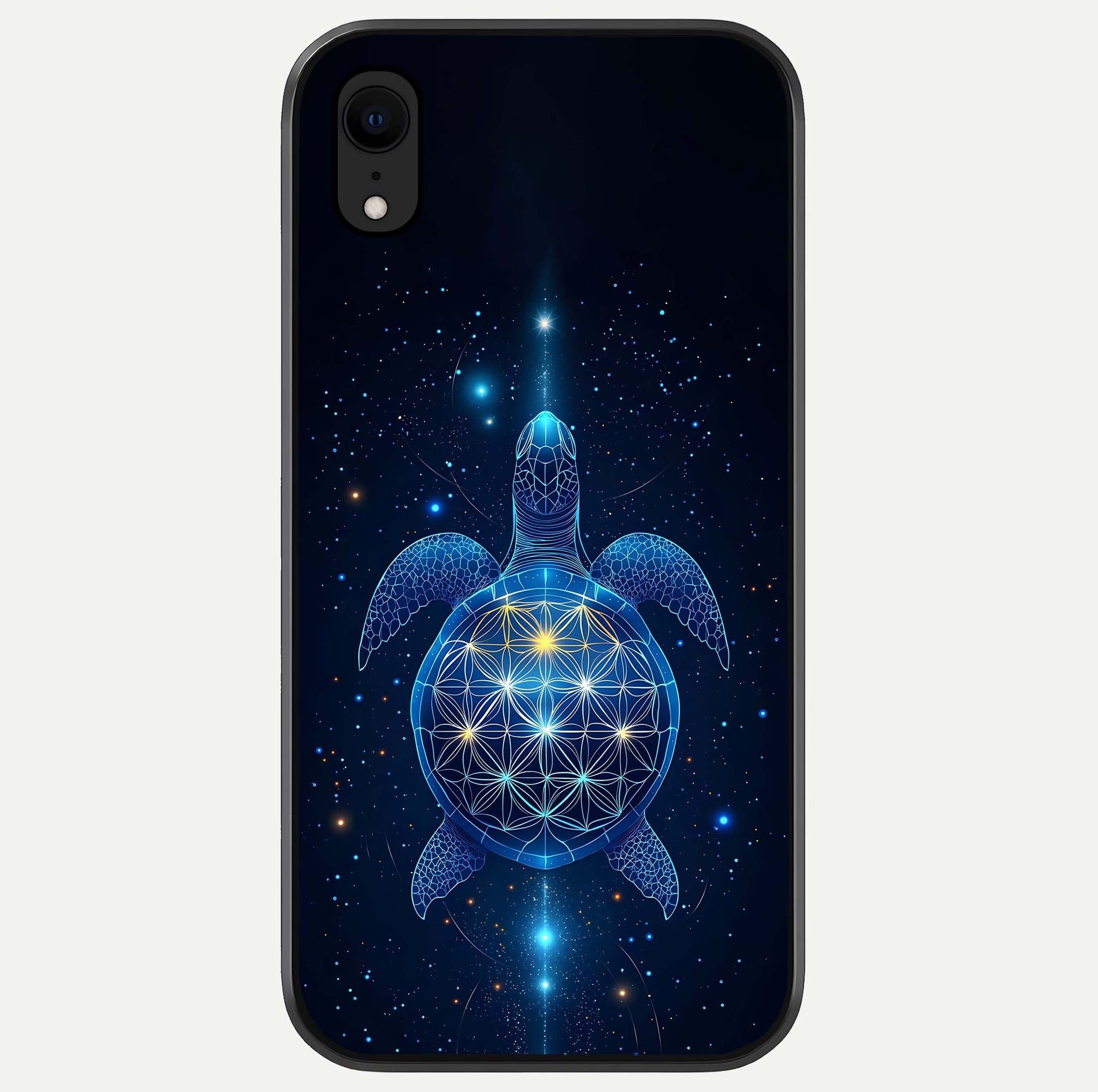 Crimson Blue Turtle Glass Case For iPhone Xr by Custom World