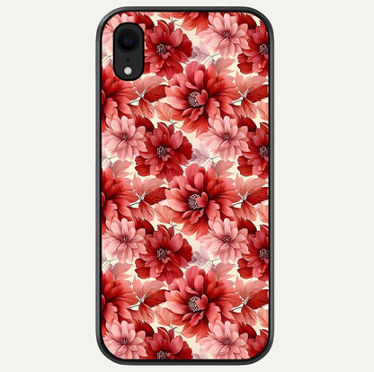 Crimson Love Petals Glass Case For iPhone Xr by Custom World