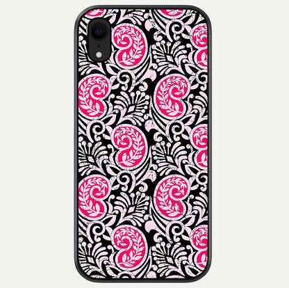 Crimson Paisley Charm Glass Case For iPhone Xr by Custom World