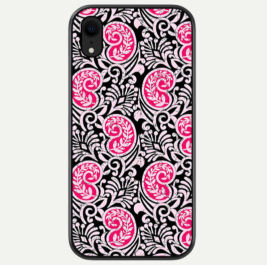 Crimson Paisley Charm Glass Case For iPhone Xr by Custom World