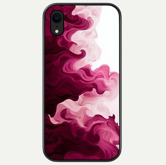 Crimson Wave Flow Glass Case For iPhone Xr by Custom World