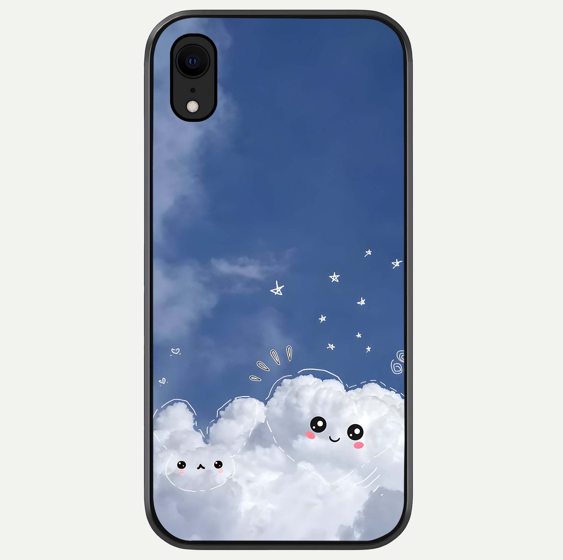 Cute Blossom Cloud Glass Case For iPhone Xr by Custom World